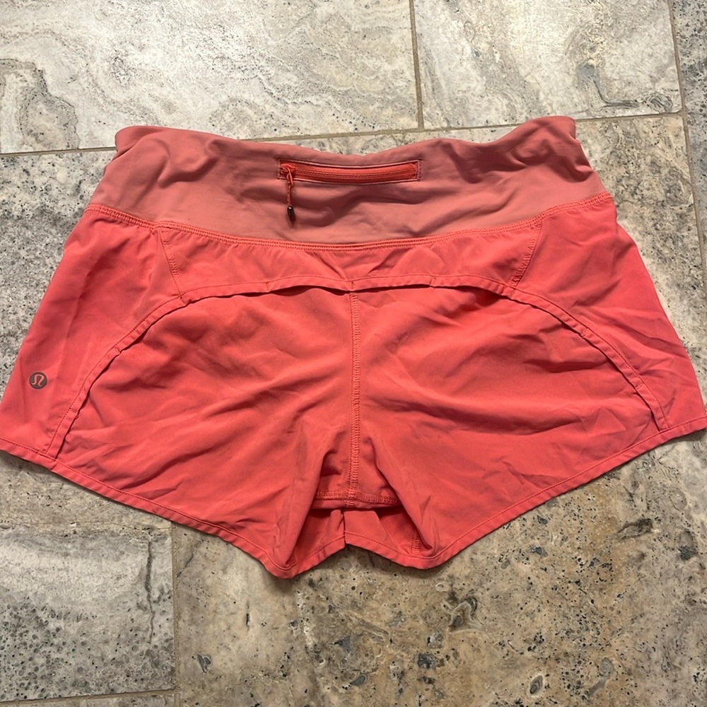 Lululemon Pink running shorts 4 inches size 6
